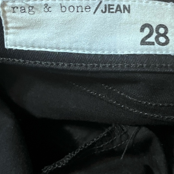 Rag & Bone Maddie Sz 28 Black High Rise Denim Cigarette Front Slip Bottom Jeans - Picture 7 of 11